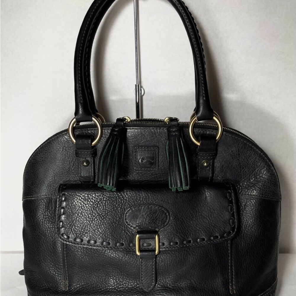 Dooney & Bourke Florentine Vacchetta Leather Pocket Domed Satchel 8L985